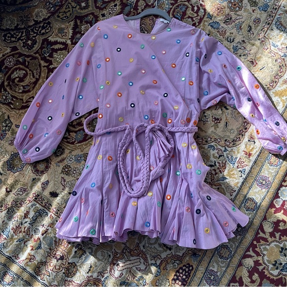 RHODE Embellished Fit and Flare Purple Dress - Picture 5 of 7